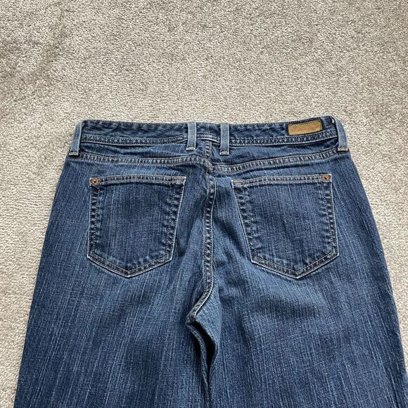 Eddie Bauer Classic Fit Denim Jeans Womens 31x29 Blue Dark Wash Straight Mid Rs - Picture 4 of 15